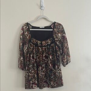 Vintage Fashion Bug‎ Lace Mesh Floral Top Peasant Boho Fairy Autumn Weirdieval